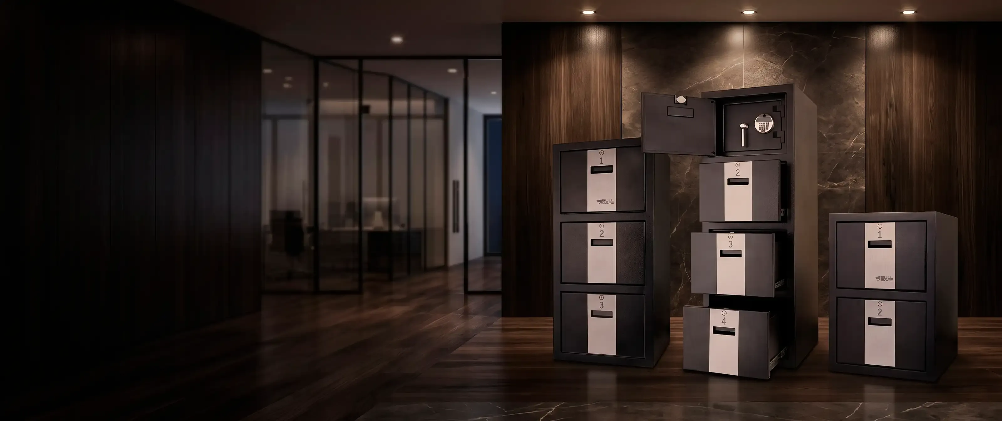 Archiveros con caja fuerte